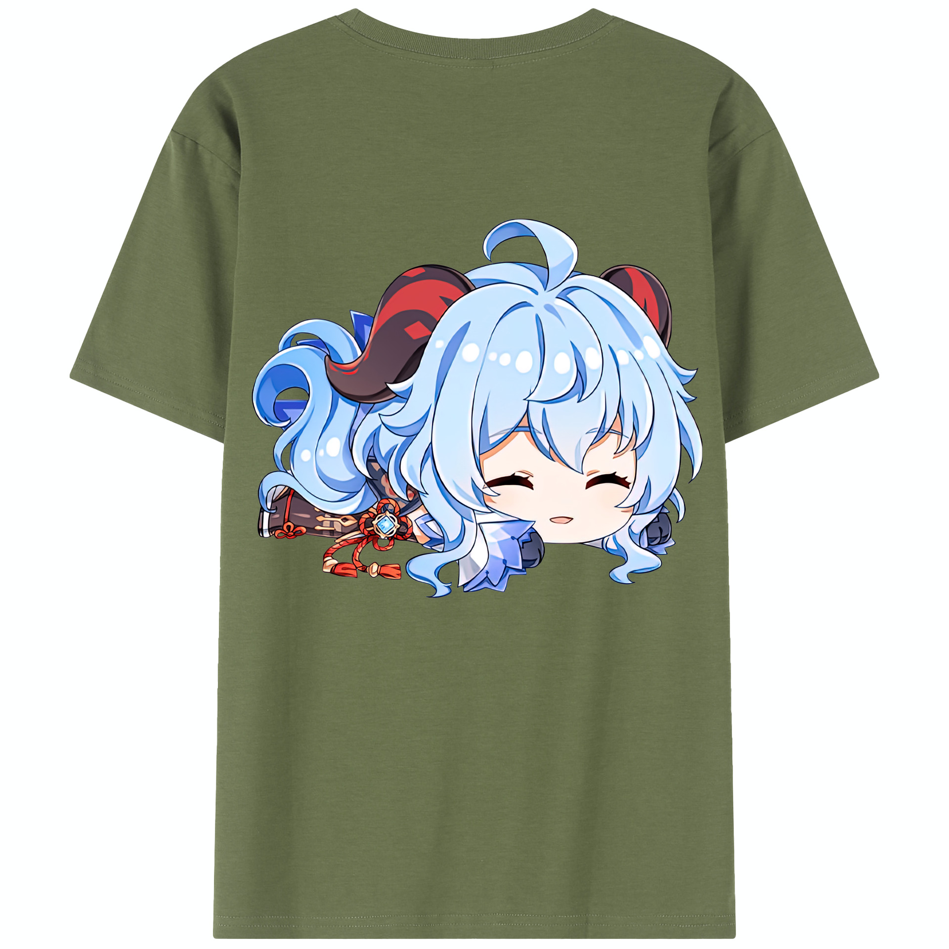 げんし神 甘雨 かんう genshin Ganyu 綿100％半袖Tシャツ（背面プリント）